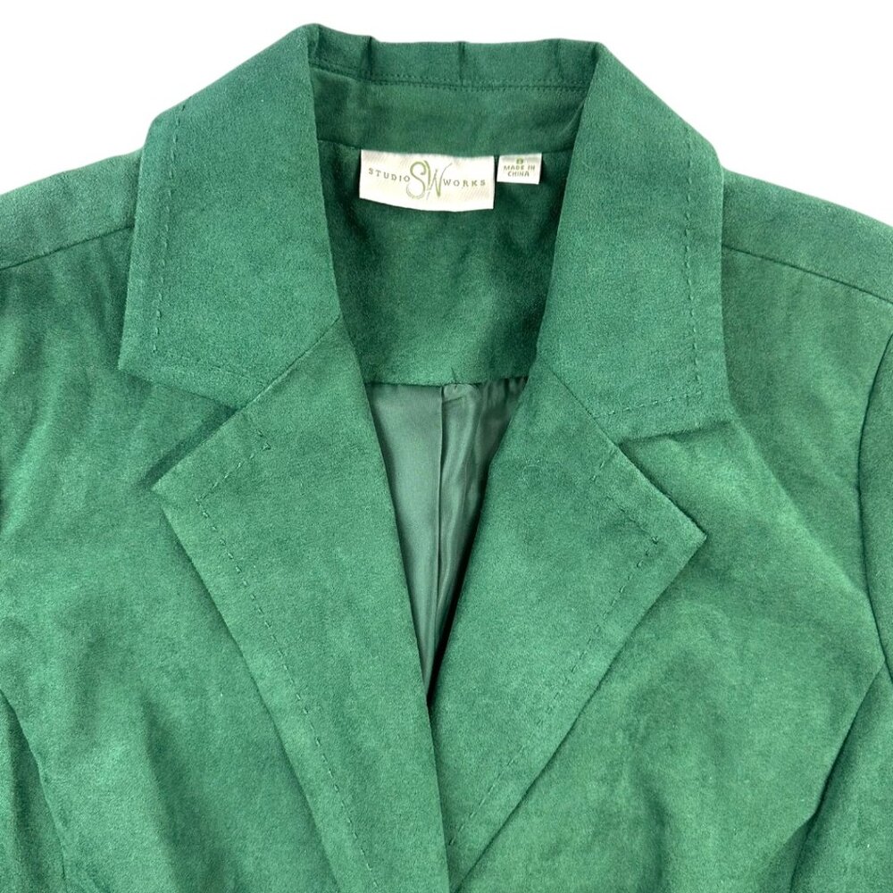 Studio Works Green Suede Blazer - Picture 3 of 8